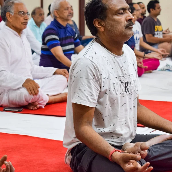 New Delhi India June 2022 Group Yoga Exercise Session People — Zdjęcie stockowe
