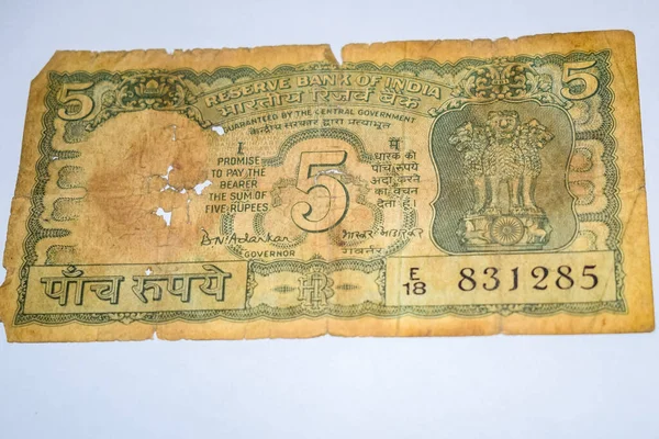 Rare Old Five Rupee notes combined on the table, India money on the rotating table. Old Indian Currency notes on a rotating table, Indian Currency on the table