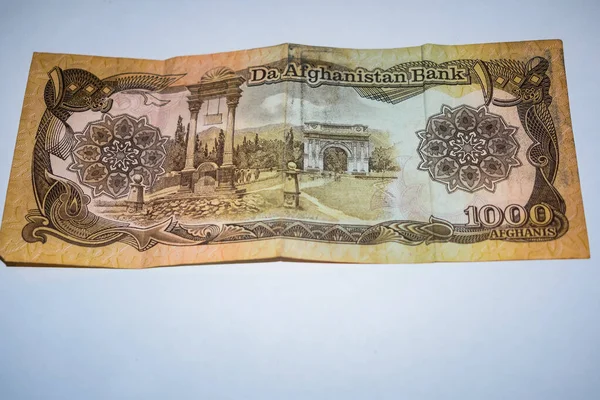 Σπάνιες Παλιά Χίλια Afgans Ξένου Νομίσματος Σημείωση Afganistan Παλιό Νόμισμα — Φωτογραφία Αρχείου