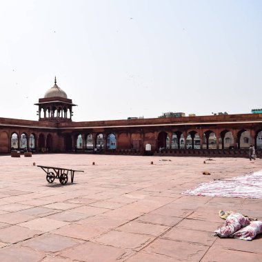 Jama Mescidi Camii 'nin mimari detayları, Eski Delhi, Hindistan, Büyük Cuma Camii' nin (Jama Mescid) muhteşem mimarisi, Hindistan 'ın en önemli camii olan Ramzan sezonu sırasında Delhi 6.