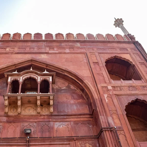 Detalhe Arquitetônico Mesquita Jama Masjid Old Delhi Índia Arquitetura Espetacular — Fotografia de Stock