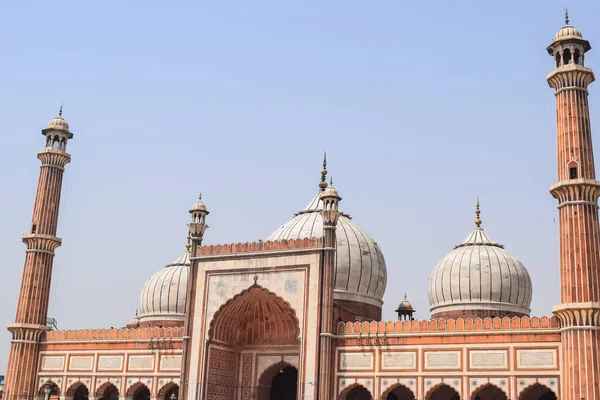 인도의 델리에 마스지드 모스크의 건축물 인도에서 모스크인 계절에 대금요일 모스크 — 스톡 사진