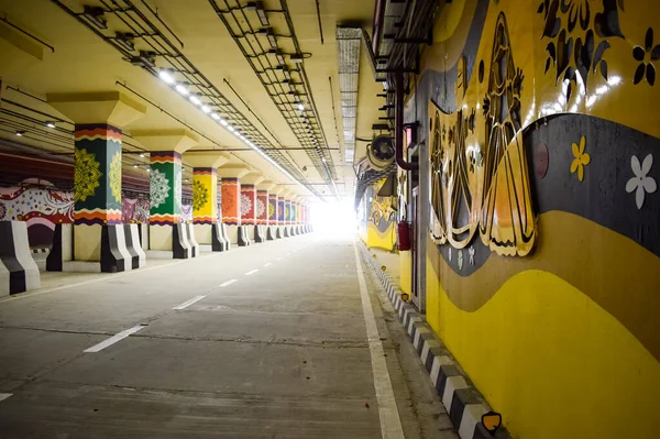 Narendra Modi Dedica Túnel Pragati Cinco Passagens Subterrâneas Pragati Maidan — Fotografia de Stock