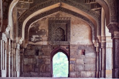 Mughal Architecture inside Lodhi Gardens, Delhi, India, Beautiful Architecture Inside the The Three-domed mosque in Lodhi Garden is said to be the Friday mosque for Friday prayer, Lodhi Garden Tomb