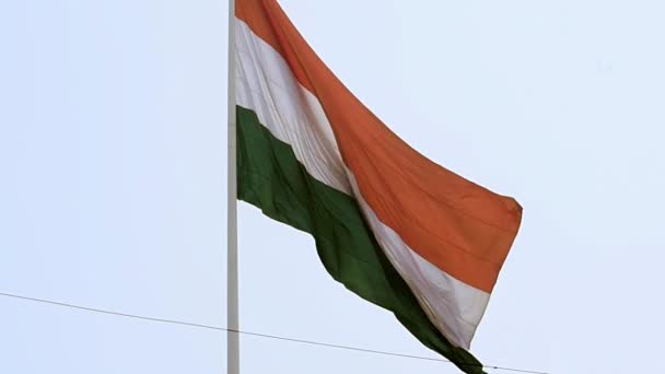 India Flag Flying High Connaught Place Pride Blue Sky India — Video