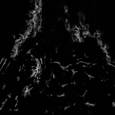 Siyah arka planda ateş alevleri, alev alev dokusu arka planda, çok güzel, ateş yanıyor, odun ve inek gübresi ile ateş siyah ve beyaz şenlik ateşi