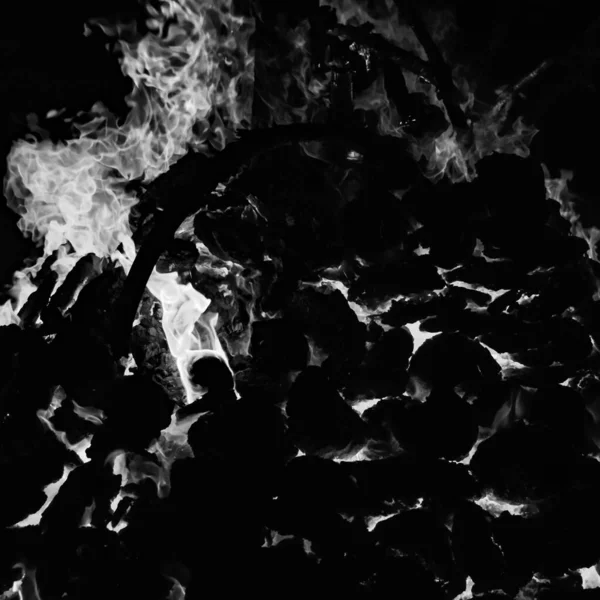 Llamas Fuego Sobre Fondo Negro Blaze Fuego Textura Llama Fondo —  Fotos de Stock
