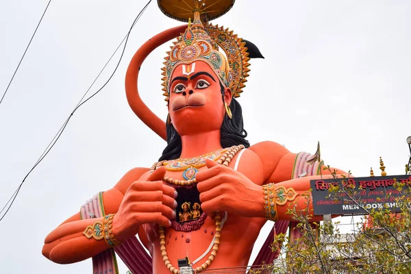 Stor Statue Lord Hanuman Nær Delhi Metrobro Nær Karol Bagh – stockfoto