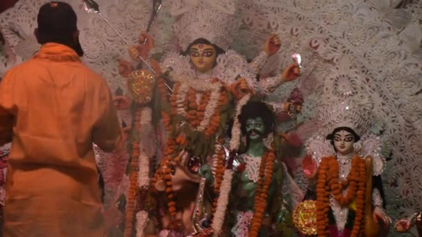 2023年9月29日 印度加尔各答 在印度最大的印度教节日 印度南部加尔各答杜尔加普亚 杜尔加普亚 — 图库视频影像