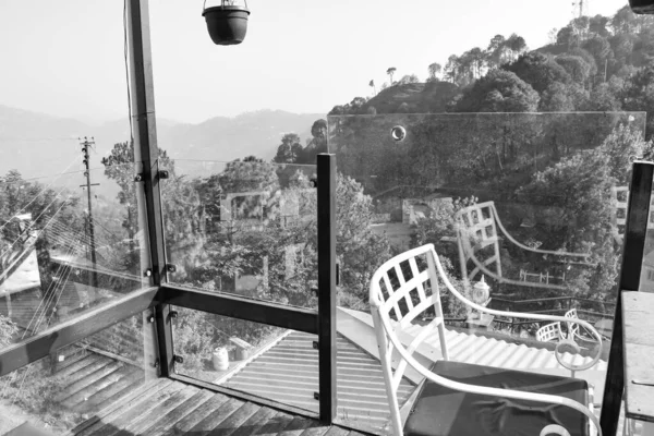 Early Morning View Modern Rooftop Restaurant Kasauli Himachal Pradesh India — Foto Stock