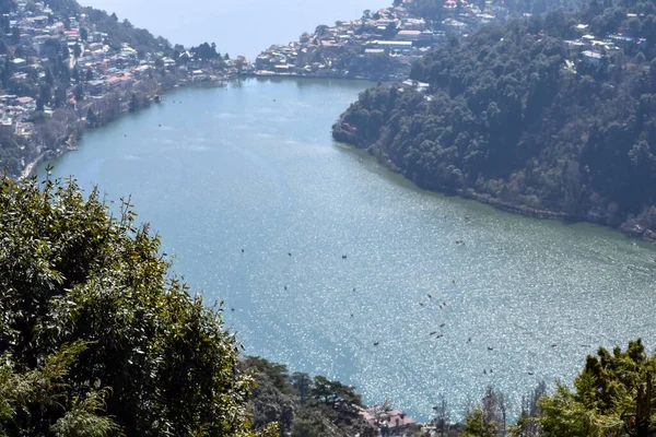 Vista Completa Del Lago Naini Durante Ora Serale Vicino Mall — Foto Stock