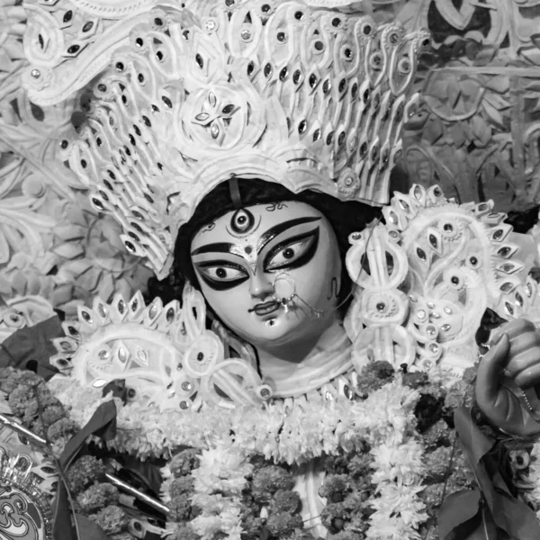 Tanrıça Durga Geleneksel Görünüşüyle Güney Kolkata Durga Puja Puja Durga — Stok fotoğraf