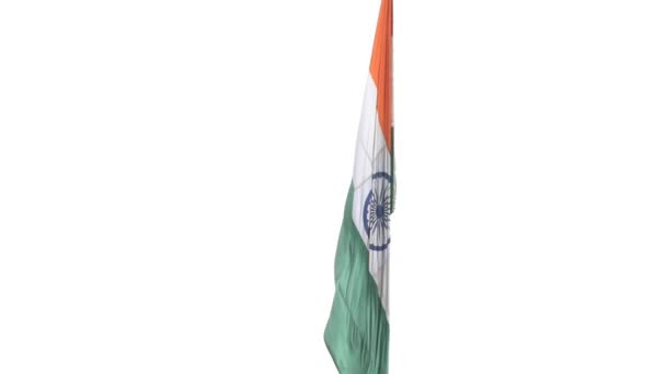 India Flag Flying High Connaught Place Pride Blue Sky India — Stock video