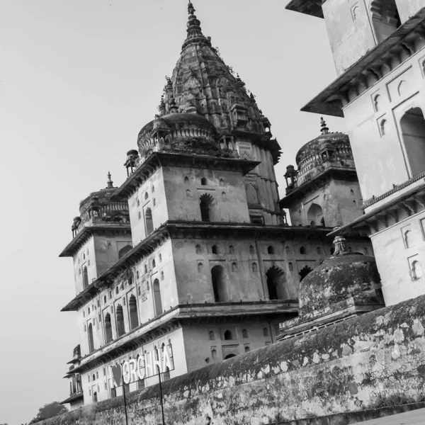 Vista Matutina Los Cenotafios Reales Chhatris Orchha Madhya Pradesh India — Foto de Stock