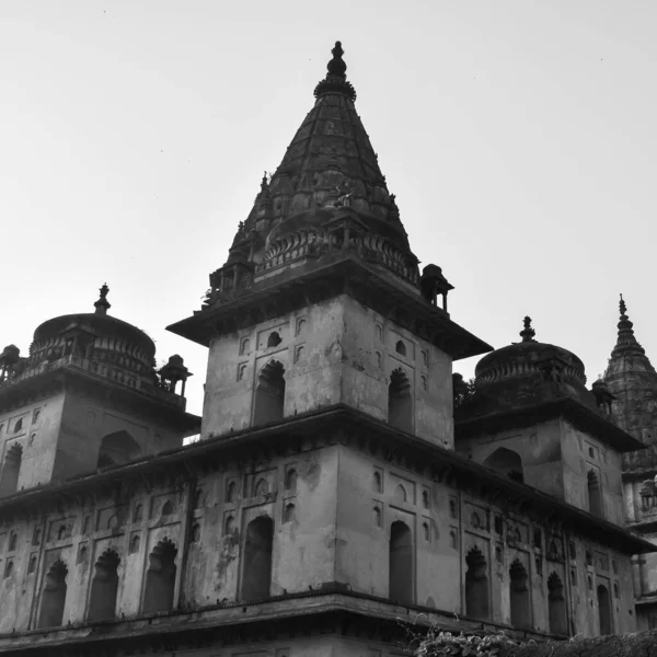 Ranek Widok Królewskich Cenotafów Chhatris Orchha Madhya Pradesh Indie Orchha — Zdjęcie stockowe