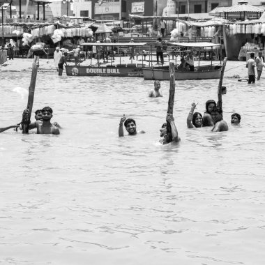 Garh Mukteshwar, UP, Hindistan-11 Haziran 2022 - Ganga, Garh Mukteshwar 'daki gibi, Ganga nehrinin Hindu, Garh Ganga Brij için en kutsal nehir olduğuna inanılır.