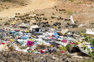 21 Aralık 2020 'de Barro, Ceara, Brezilya' da çöpe atıldı. Çevre kirliliği.