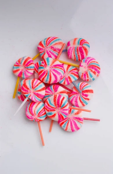 Lollipops Colorful Handmade Lollipops White Background — Stock Photo, Image