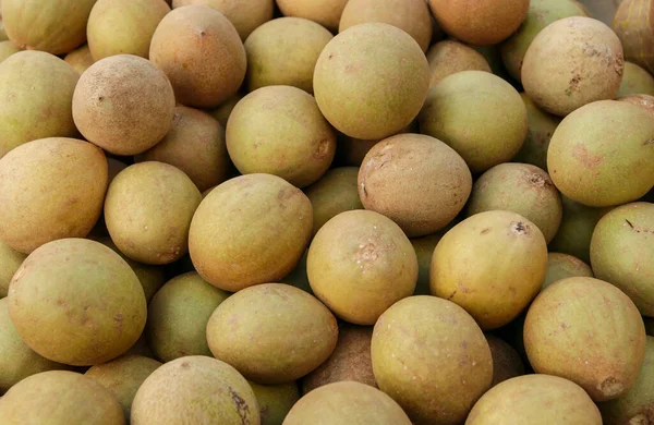 Sapoti Brazil Trópusi Gyümölcs Eladó Vásáron — Stock Fotó