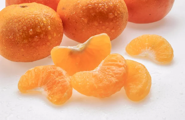 Mandarinen Frucht Auf Weißem Hintergrund Brasilianische Agrarindustrie — Stockfoto
