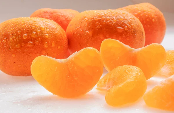 Mandarinen Frucht Auf Weißem Hintergrund Brasilianische Agrarindustrie — Stockfoto