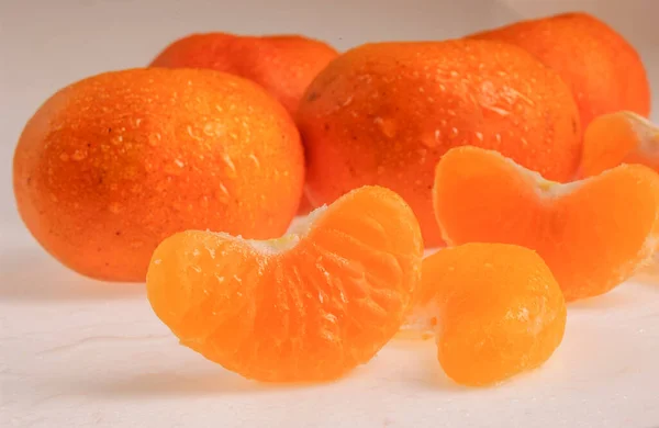 Tangerines Фрукты Белом Фоне Агробизнес Бразилии — стоковое фото