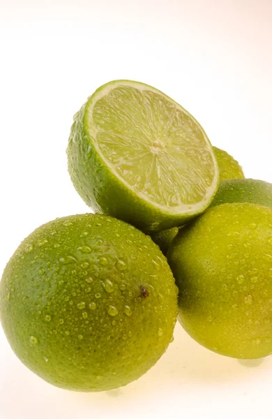 Lemons Being One Cut Half White Background — Stock Photo, Image