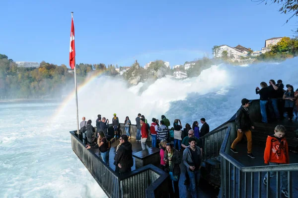 Air Terjun Rhine Atau Rheinfall Adalah Air Terjun Terbesar Eropa — Stok Foto