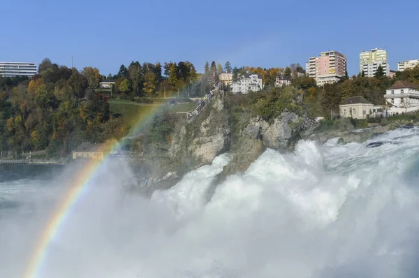 Rhine Falls Rheinfall Είναι Μεγαλύτερος Καταρράκτης Στην Ευρώπη Schaffhausen Ελβετία — Φωτογραφία Αρχείου