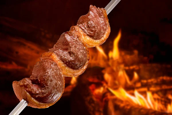 Picanha Barbecue Roasted Spit Coals Type Barbecue Widely Consumed Throughout Stock Picture