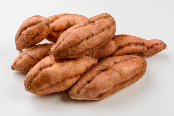 Sweet Carrot Potatoes Isolated White Background Stock Photo