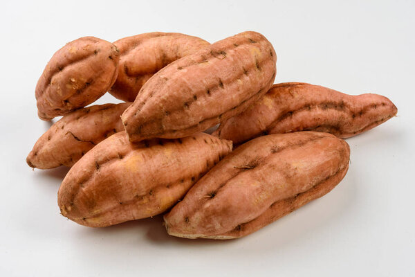 Sweet Carrot Potatoes Isolated White Background Royalty Free Stock Images