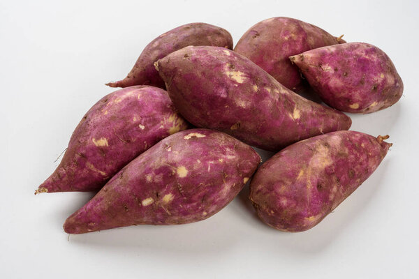 Sweet potatoes isolated on white background. — Stock Image Sweet Potatoes Isolated White Background Stock Image