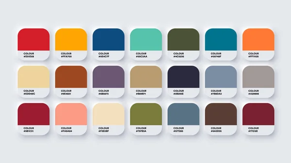 Earthtones Catálogo de cores Amostras de inspiração em RGB — Vetor de Stock