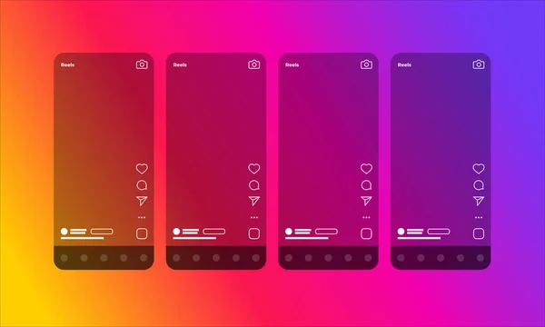 Sosyal medya için şablon ekran arayüzü uygulaması. Mockup Frame Tasarımı. Sosyal medya konsepti. Vektör İllüstrasyonu. EPS 10. Vektör İllüstrasyonu