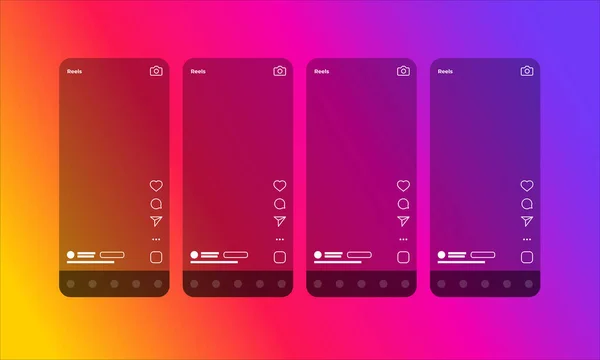 Applicazione Interfaccia Schermo Modello Social Media Design Del Telaio Mockup — Vettoriale Stock