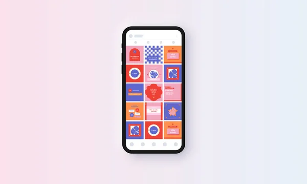 Sosyal Medya Şablon Sunumu. Vektör İllüstrasyonu