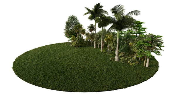 3Ds Imagem Renderização Árvores Renderização Campo Gramíneas Mockup Céu Background — Fotografia de Stock