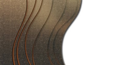 A 3d rendering image of many curved golden concrete wall.