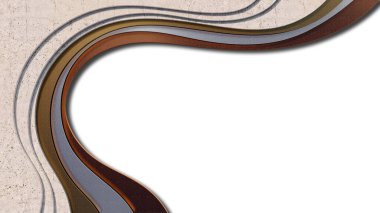 A 3d rendering image of concrete wall which decorate by gold and silver and bronze.