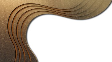 A 3d rendering image of concrete wall which decorate by gold.