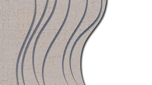 A 3d rendering image of many curved white concrete wall.