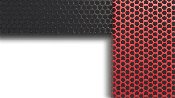 A 3d rendering image of colorful metal mesh plate on white background.