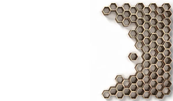 Rendering Image Hexagon Solid Shape White Background — Stock Photo, Image