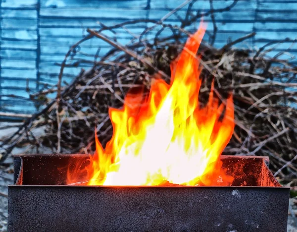 Feuer im Kohlenbecken — Stockfoto