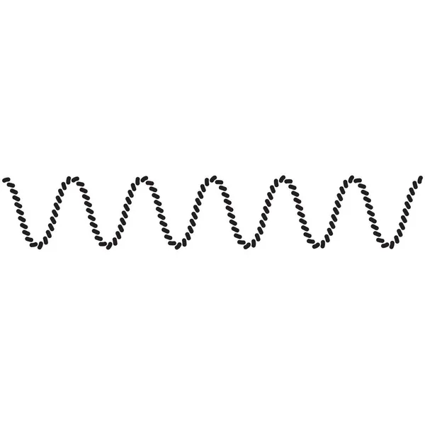 Fio ou onda de corda como borda da moldura na ilustração marinha —  Vetores de Stock