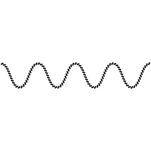 Příze nebo lano vlna jako okraj rámu v námořní ilustrace — Stockový vektor