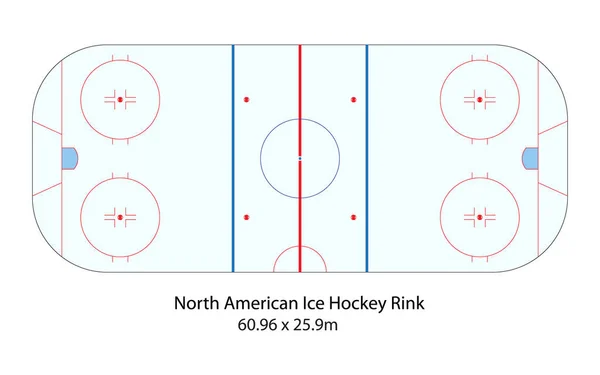 Ice hockey rink top view. International sport arena for championship