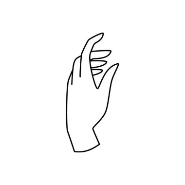 Kadın el çizgisi en az simgeyi çizer. Soyut güzellik ve çizgisel jestleri olan kadınsı bir sembol..