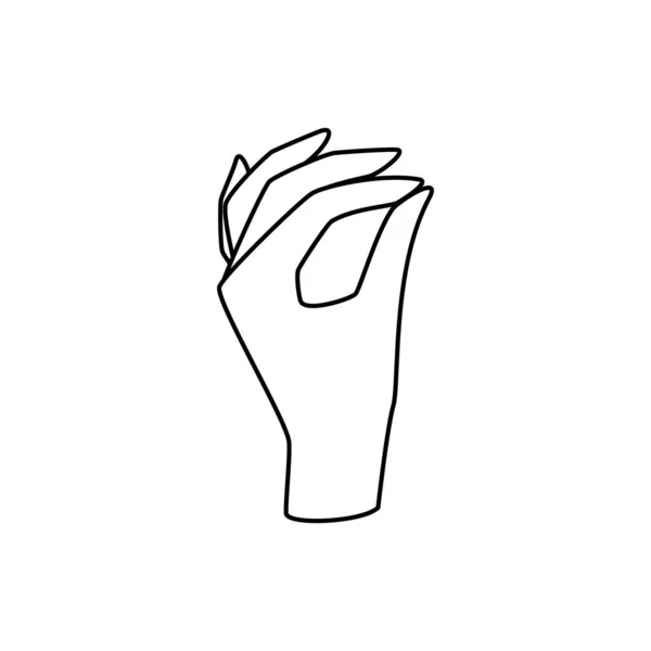 Linha de mão mulher desenhar ícone mínimo. Beleza abstrata e símbolo feminino com gestos lineares delicados. —  Vetores de Stock